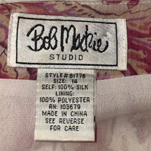 Bob Mackie Studio 💯 % Silk Blouse w/Embroidery Size: 14 Womens - Picture 8 of 15